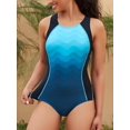 thumbnail image 4 of LAICAIW Women One Piece Athletic Racerback Swimsuit Modest Sport Bathing Suit, 4 of 5