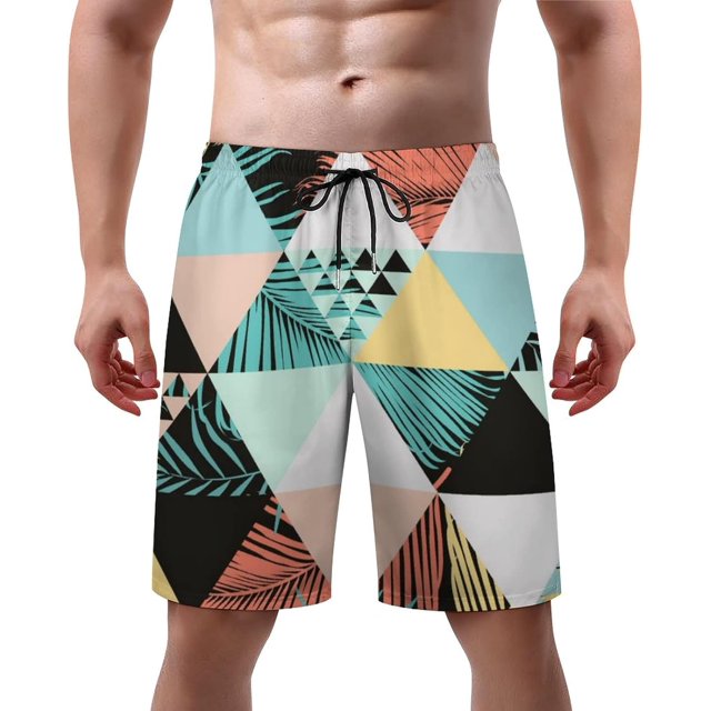 NICKSUN Men's Swim Trunks, Cute Print Quick Dry Summer Board Beach Shorts with Mesh Lining and Pockets