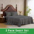 thumbnail image 2 of Gogreen 3PC Bamboo Cal King Sheet Set, Deep Pocket Fit 16", Breathable Super Soft Luxury Hotel Style Home Decor Cal King Sheet Set, Gift for Women, Men - 2 Pillowcases, 1 Fitted Sheet, 2 of 9