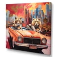 thumbnail image 2 of Designart "Lions in a Convertible" Animals Wall Art - Modern Brown Lion Gangster Mafia Living Room Canvas Art, 2 of 6