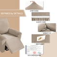 thumbnail image 4 of JIATER Recliner Chair Covers Stretch Velvet Recliner Slipcover with Pockets,24"-33",Khaki, 4 of 8
