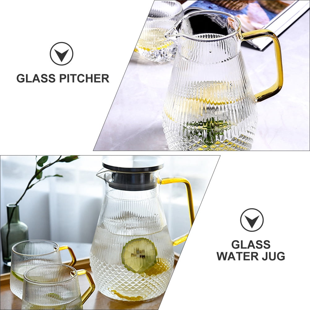 SEWCHICS Water Pitcher Glass Assorted Color 1Pc 4.52X4.52X8.06in