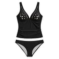 thumbnail image 5 of uvwlwu Women's Two Piece Tankini Swimsuit Deep V Neck with Tropical Print High Waist Bottoms,M, 5 of 5