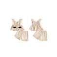 thumbnail image 2 of Loicainy Baby Toddler Girl Halloween Clothes Set 6 9 12 18 24 Months 2T 3T Pumpkin/Ghost/Bat Embroidered Plaid Print Fly Sleeve Square Neck Tops and Shorts 2 Pieces Outfits, 2 of 9