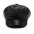 thumbnail image 4 of YM YOUMU Women Newsboy Beret Hat Faux Leather Cabbie Caps, 4 of 5