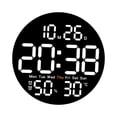thumbnail image 3 of Luzkey Digital Wall Clock Temperature Meter Mute Remote Control Digital Alarm Clock White, 3 of 8