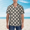 thumbnail image 4 of Lsque Daisy Plaid Black pattern Hawaiian Shirt for Men, Unisex Summer Beach Casual Short Sleeve Button Down Shirts-3X-Large, 4 of 9