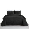 thumbnail image 2 of 3 Pcs Luxury Velvet Oversized Embroidery Quilted Quilt Set  Soft and Plush Bedding Set  Includes Quilt and Shams All-Season Comforter, 2 of 8