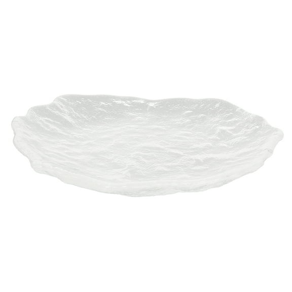 1pc Glass Fruit Tray Household Dessert Plate Food Serving Plate (Transparent)