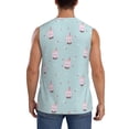 thumbnail image 4 of Uemuo Milk Tea Pattern Men's Sleeveless T-Shirt,Muscle Athletic Tank Top, Moisture-wicking Quick-dry Breathable Classic Tee Top for Gym Run Outdoor Sports-, 4 of 8
