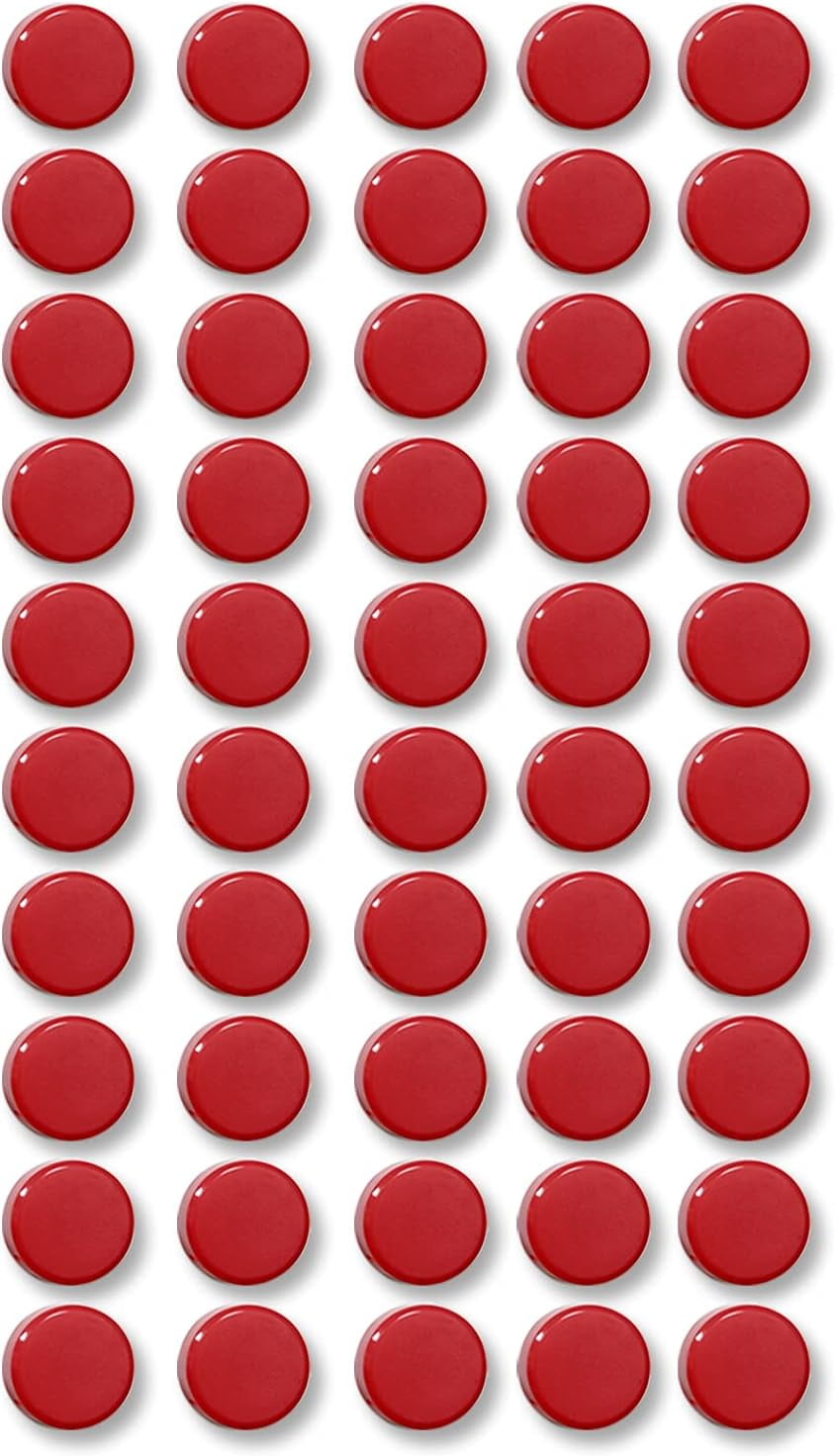 Office Red 50 Pack, Heavy Duty Round Refrigerator Whiteboard Locker (Red