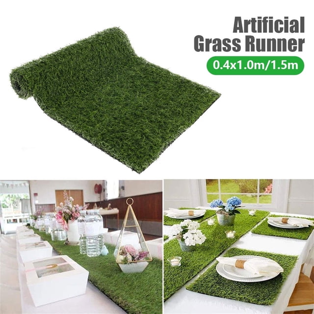 Waterproof Artificial Fake Grass Mat Artificial Turf Multi Purpose Artificial Grass Synthetic Turf Artificial Grass Rug for Indoor/Outdoor Garden Lawn Wedding Party Decoration