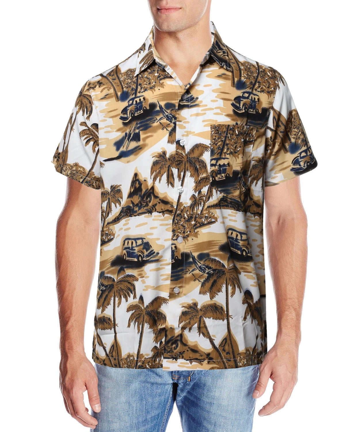 9 Crowns Men's Tropical Hawaiian 
