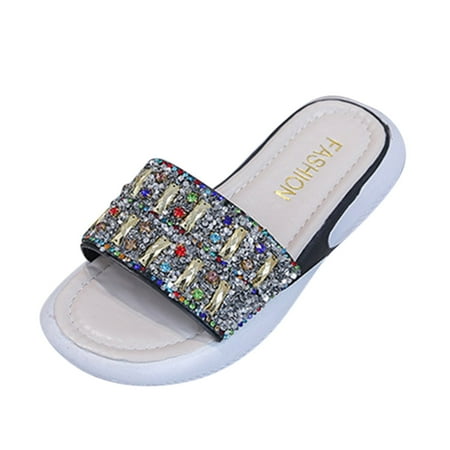 

Dyfzdhu Summer Platform Rhinestone Slippers And Slippers Beach Fashion Women s Sandals Leisure Women s Sandals