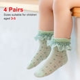 thumbnail image 2 of Laklulu Calcetines para bebés y niños, calcetines con borde peplum para niños pequeños, calcetines de punto para niños, bonitos calcetines de malla de verano de algodón, 2 of 5