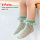thumbnail image 2 of Laklulu Calcetines para bebés y niños, calcetines con borde peplum para niños pequeños, calcetines de punto para niños, bonitos calcetines de malla de verano de algodón, 2 of 5