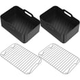 thumbnail image 1 of Air Fryer Silicone Liners and Air Fryer Rack Non-Stick Air Fryer Accessories for Baking 4Pcs, 1 of 11