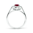 thumbnail image 2 of ANGARA Natural Princess Diana Inspired 1 ct Ruby Ring with Diamond Halo in 14K White Gold for Women (Size-7x5mm) | July Birthstone Jewelry for Her | Natural Ruby Rings, 2 of 9