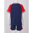 thumbnail image 4 of Xnihocha Kids Boys Summer Tracksuits Basketball Football Jersey Set Short Sleeve Sport T-shirt Shorts Navy Blue XXS, 4 of 7