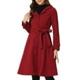 thumbnail image 4 of INSPIRE CHIC Manteau à Capuche Ceinturé à Simple Boutonnage pour Femmes Manteau d'Hiver avec Poches Rouge m, 4 of 6