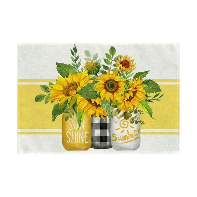 Ltdhehe Napperons en Lin Tournesol Joyeux Melon D\'eau Durables pour Salle à Manger et Maison
