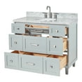 thumbnail image 4 of Ariel Monroe 43 Inch Single Oval Sink Bathroom Vanity With Italian Carrara Marble Countertop 1.5 inch Edge In Grey, 4 of 7