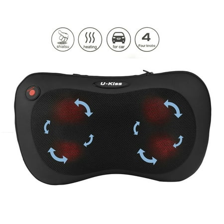 U-Kiss Shiatsu Multipleuse Massage Pillow with Heat for Car Home or Office On Sale Clearance