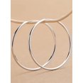 thumbnail image 3 of 1pair Fashionable Minimalist French Style S925 Sterling Silver Circle Hoop Earrings, Silver Gift, 3 of 4