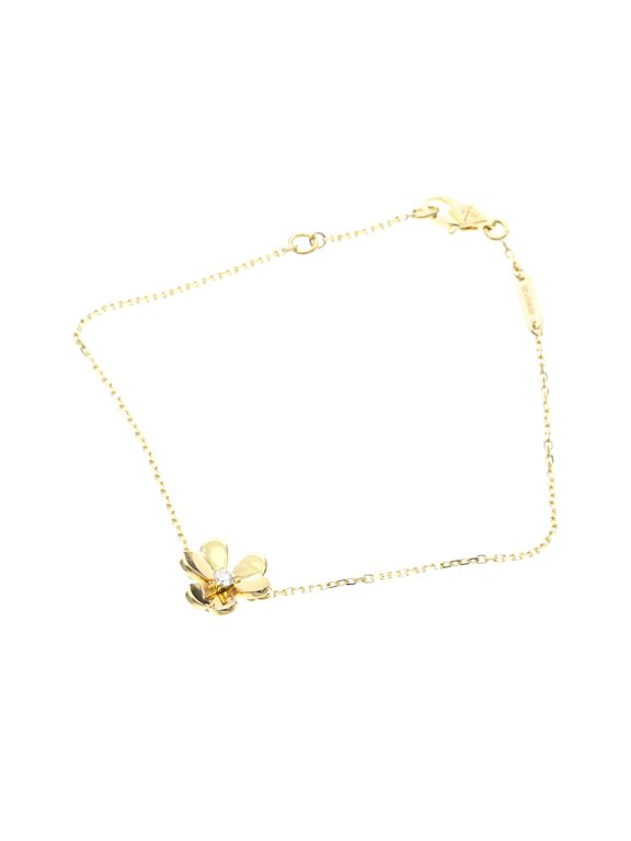 Pre-Owned Van Cleef & Arpels Frivole Mini Bracelet Yellow Gold (18K) Diamond Polished