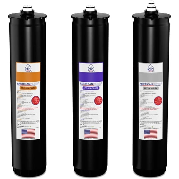 AFC® #AFC-KN-OPS, Compatible with #Kinetico Cartridge set 9461A(Purple), 9306B(Orange) & 12778(Silver) - 6 Month Pack