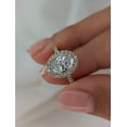 thumbnail image 4 of SOLITAIRE JEWELS 2Ct Exquisite Oval-Cut Moissanite Halo Engagement Ring 14K Whie Gold, 4 of 7