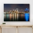 thumbnail image 3 of wall26 Canvas Print Wall Art Detroit, Michigan City Night Skyline Architecture &amp; Maps Cityscape Photography Realism Global Scenic Colorful Multicolor for Living Room, Bedroom, Office - 32"x4, 3 of 5
