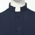thumbnail image 4 of BLESSUME Mens Clergy Tab Collar Polo Shirt Short Sleeve Pastor Minister Preacher Blouse and Tops, 4 of 7