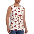 thumbnail image 2 of Uemuo Red Mushroom Pattern Men's Sleeveless T-Shirt,Muscle Athletic Tank Top, Moisture-wicking Quick-dry Breathable Classic Tee Top for Gym Run Outdoor Sports-Large, 2 of 8