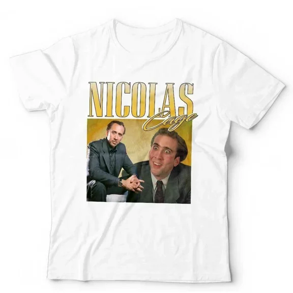 Nicolas Cage Appreciation Retro Throwback Tribute Comedy Fan Graphic Unisex T-Shirt, up to size 5XL