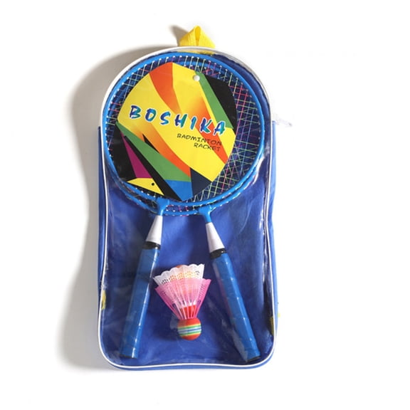 LOLIPPYY 1Set Practical Blue Badminton Racket with Balls Durable Nylon and Aluminum Alloy for Outdoor Activities