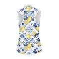 thumbnail image 5 of Garronmavis Women's Golf Shirt Zip Casual Tennis Shirts Sleeveless Collared Shirts Workout Athletic Tops Casual Work Womens Fruit Print Golf Shirt, Italian Lemon Print, Size L, 5 of 7