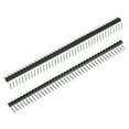 thumbnail image 1 of Unique Bargains Right Angle Header Pin 40P 1 Row 2.54mm Pitch Silver Tone Pin for PCB 15 Pack, 1 of 4