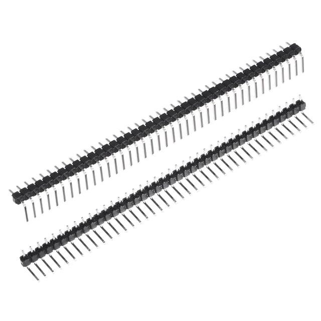 Unique Bargains Right Angle Header Pin 40P 1 Row 2.54mm Pitch Silver Tone Pin for PCB 15 Pack