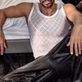 thumbnail image 7 of QSAWXQZ Men's Mesh Tank Top Crew Neck Sleeveless Sheer Net Shirt Casual Layer for Party Free Size, 7 of 7