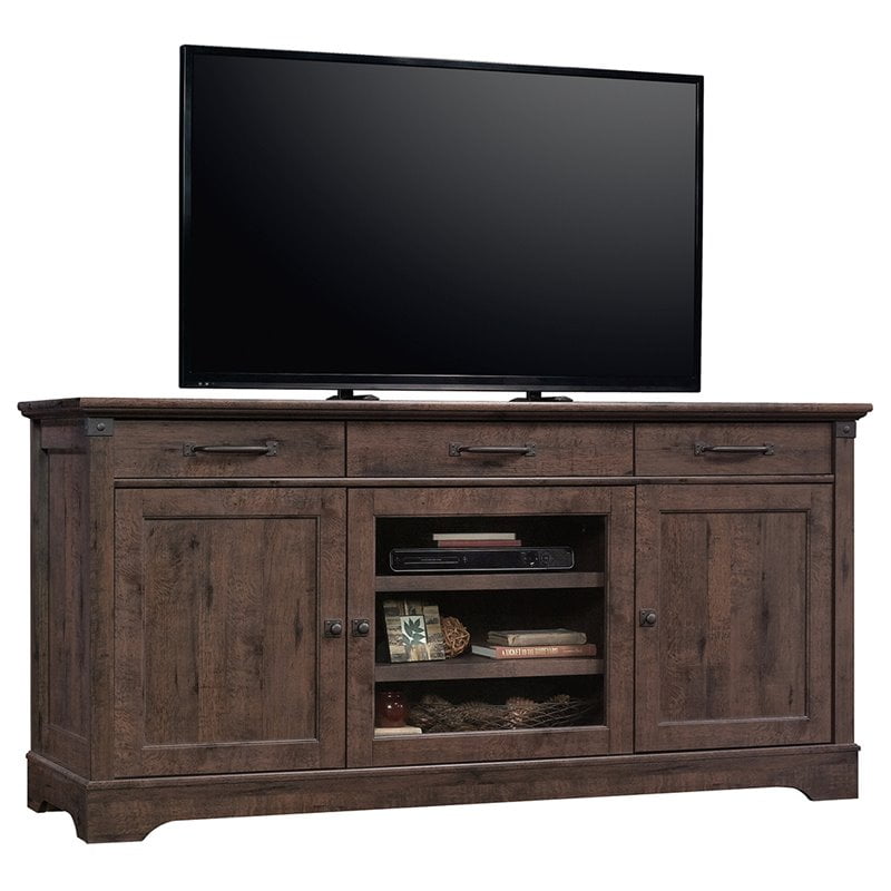 Sauder Carson Credenza for TV's up to 70", Coffee Oak finish