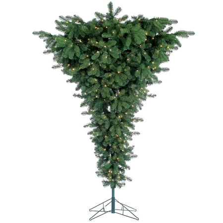Black Upside Down Christmas Tree Sterling 7.5Ft Pre-Lit Upside Down Floor Tree with 600 clear lights ()