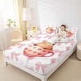 thumbnail image 3 of Erosebridal 3D Cartoon Capybara Full Size Sheets For Kids,Pink Floral Bed Sheets For Cute Animals Lover 4-Piece, 3 of 6
