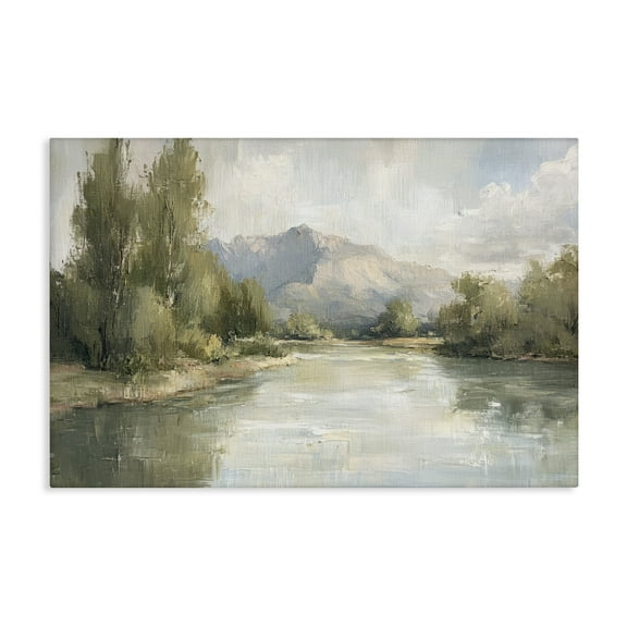 Stupell Industries Where The River Goes Landscape & Nature Painting Wrapped Canvas Canvas Art Print Wall Art, 24 x 16