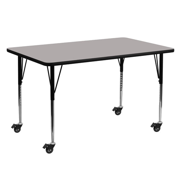 Bowery Hill 31" x 24" x 60" Mobile Activity Table in Gray