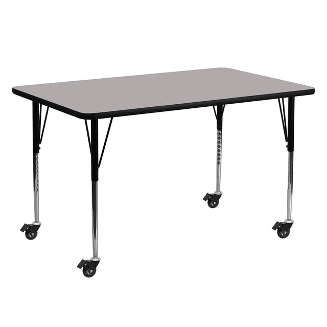Bowery Hill Table d'Activité Mobile 31 Pouces x 24 Pouces x 60 Pouces en Gris