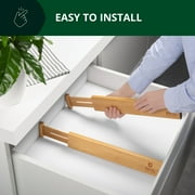 Royal Craft Wood Expandable Bamboo Drawer Dividers – 4-Pack Adjustable Drawer Organizer Separators for Kitchen, Bedroom, Bathroom, Cabinet, Office & Dresser Storage (17–22, Natural)