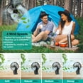 thumbnail image 3 of Moclever Camping Fan with LED Light, 270° Oscillating Rechargeable Tent Fan with Emergency Power Bank for Camping Hiking, Black, 3 of 15