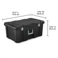 thumbnail image 2 of Sterilite Wheeled Footlocker Utility Storage Container, Black, 4 Pack, 2 of 11