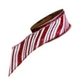 thumbnail image 3 of Wired Christmas Ribbon Red Stripes - 1 1/2" x 10 Yards, Red White Peppermint Candy Cane, Garland, Gifts, 3 of 3